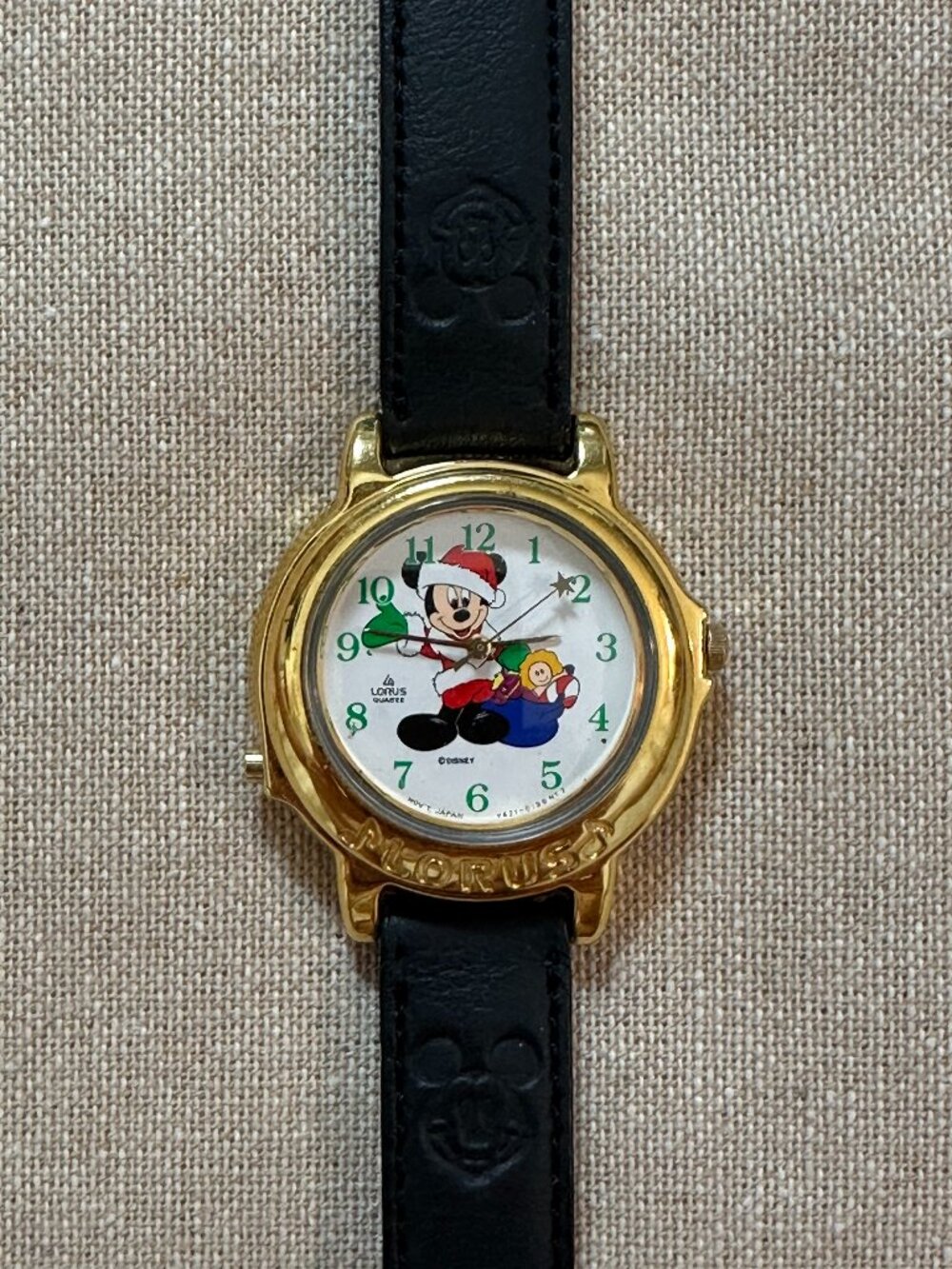 1990's Original Mickey Mouse Lorus Watch by Seiko (Santa Mickey)
